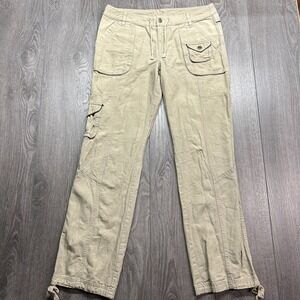 Nike Air Vintage Y2K Khaki Cargo Pants Womens XL Drawstring Utility Streetwear